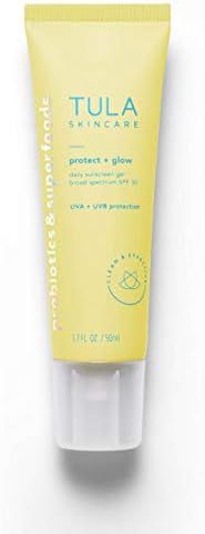 Amazon.com: TULA Skin Care Protect + Glow Daily Sunscreen Gel Broad Spectrum SPF 30 | Skincare-Fi... | Amazon (US)