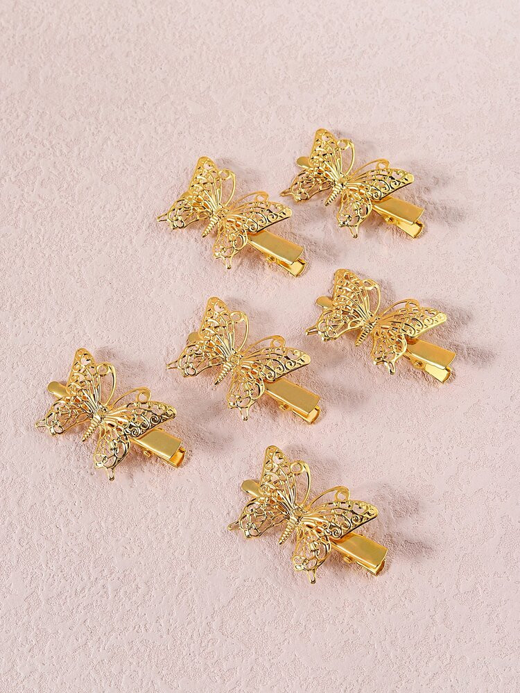 6pcs Toddler Girls Butterfly Decor Hair Hoop | SHEIN