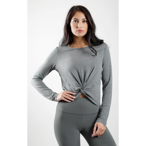 Yogalicious - Women's Front Twist Long Sleeve Top | Target
