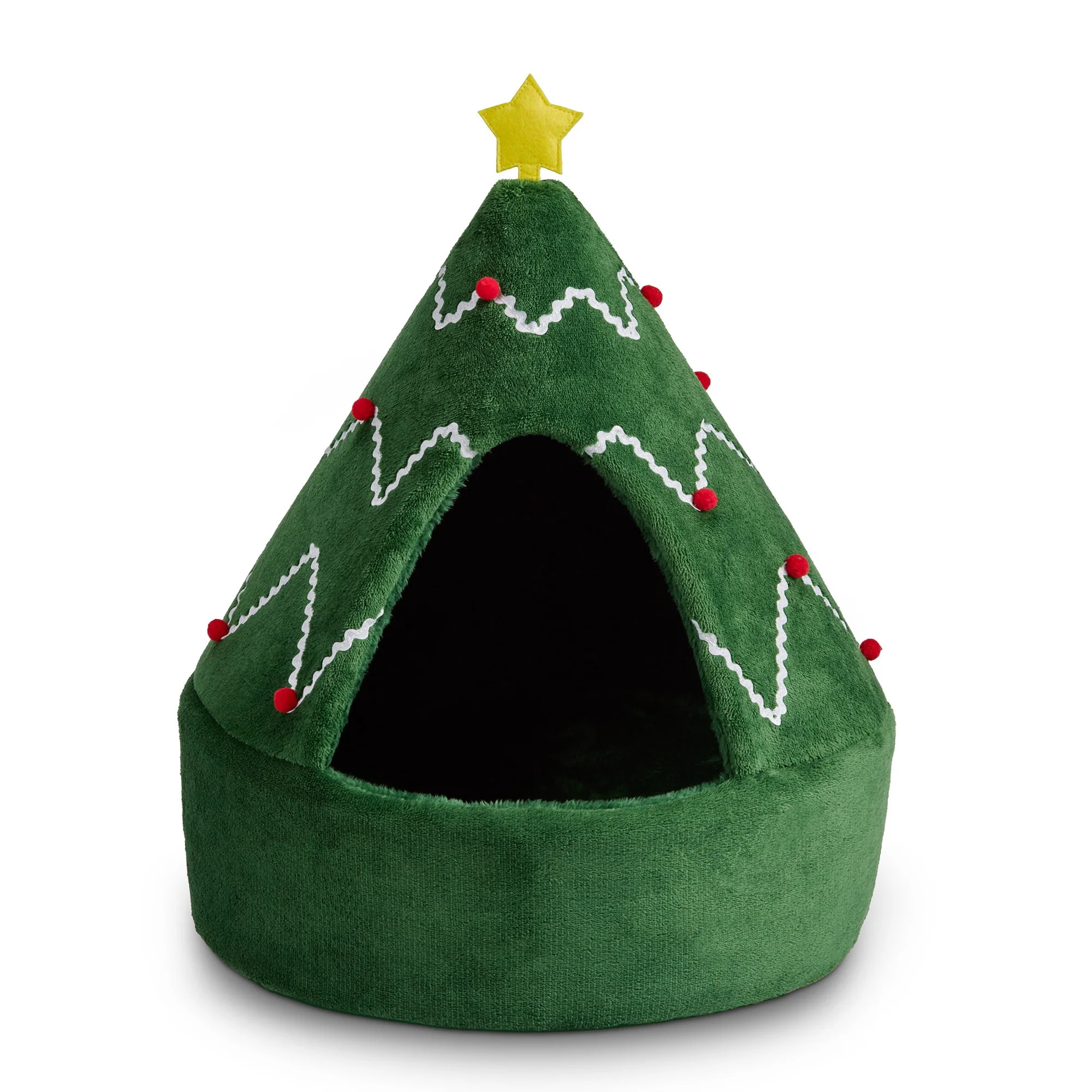 Vibrant Life Small Holiday Hideaway Dog Bed, Cat Bed,&nbsp; Christmas Tree | Walmart (US)