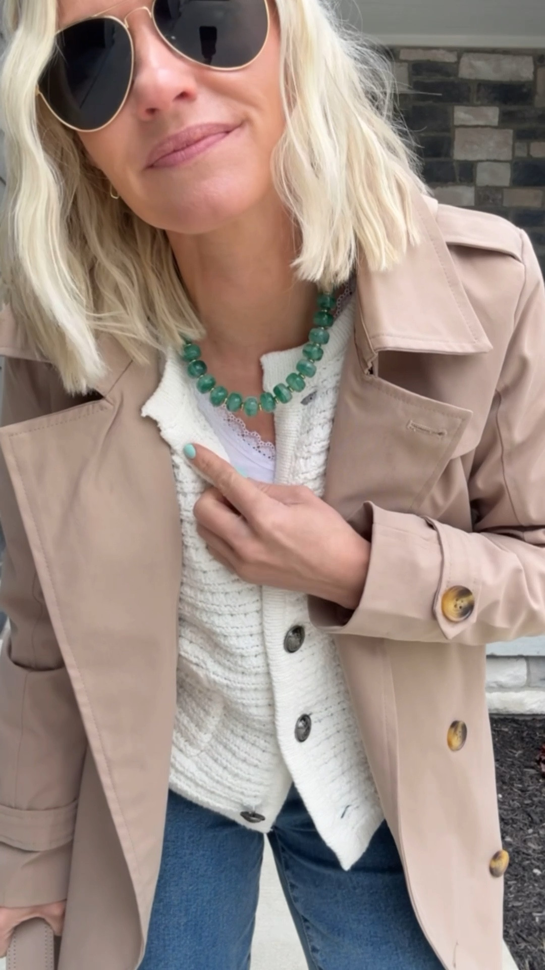 What I wore today! I’m sporting my new True jeans that I designed! It was a little chilly so I layered up with a cardigan over my Sunny shirt! 
Use my code: DJXKATIE20 for 20% off your purchase at @dearjohndenim 

#LTKOver40 #LTKPetite #LTKootd