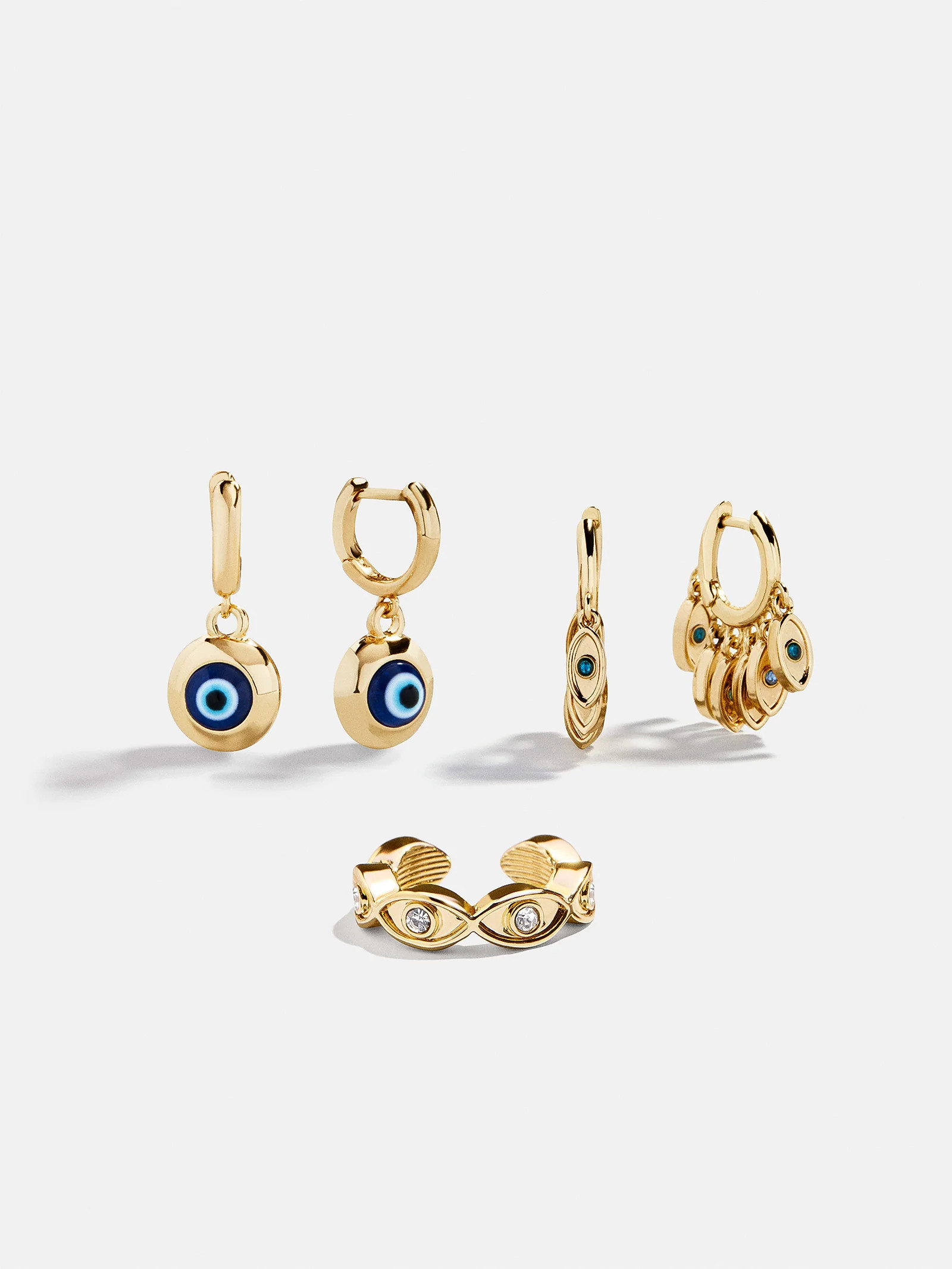 Evil Eye Earring Set - Gold/Blue | BaubleBar