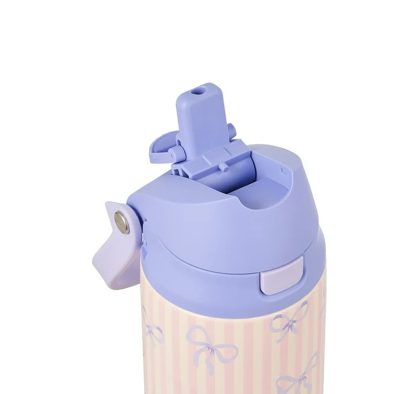 TAL 24oz Stainless Steel 2-in-1 Straw and Chug Water Bottle with Push Lid, Bows | Walmart (US)