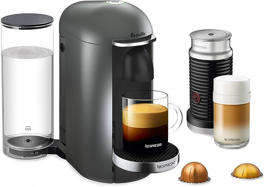 Nespresso Vertuo Plus Deluxe Coffee and Espresso Maker by Breville, Titan with Aeroccino Milk Fro... | Amazon (US)