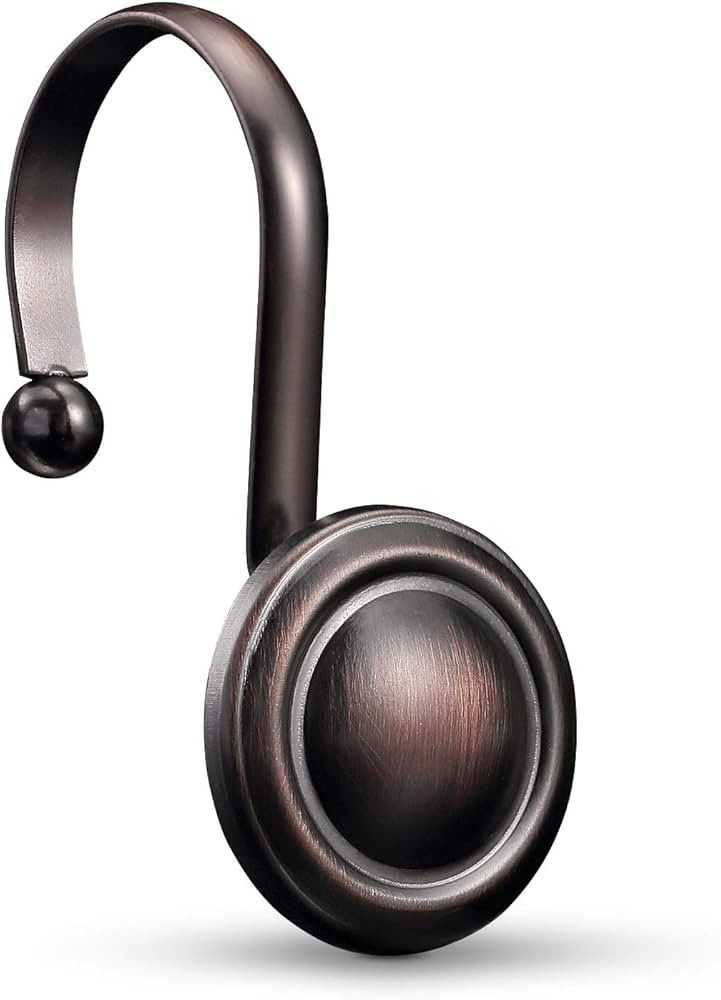 Bronze Shower Curtain Hooks Rings,Oil Rubbed Decorative Shower Curtain Hooks,Rustproof Vintage Sh... | Amazon (US)