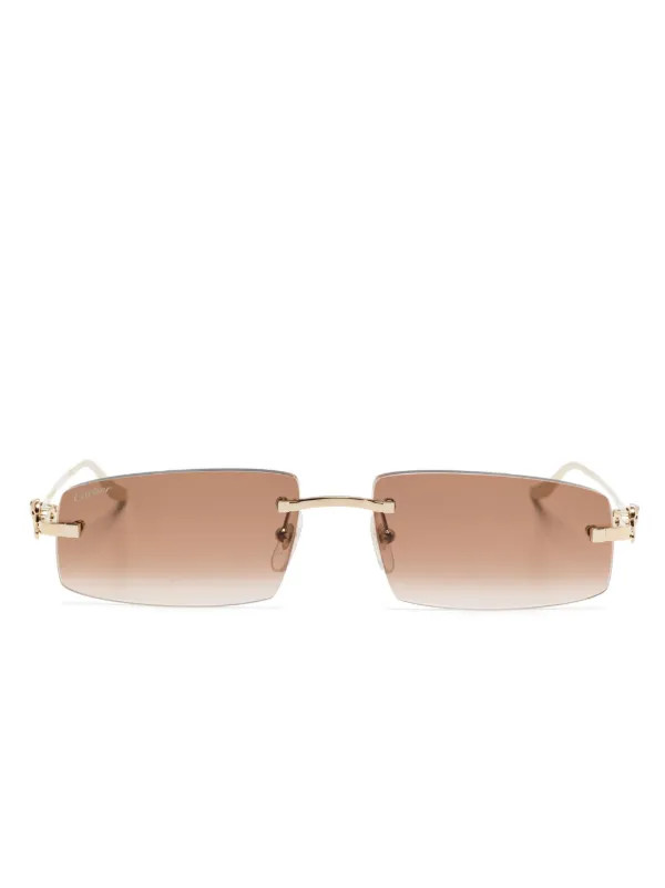 Cartier Eyewear Cartier MW Panthere Rimless Sunglasses | Gold | FARFETCH | Farfetch Global