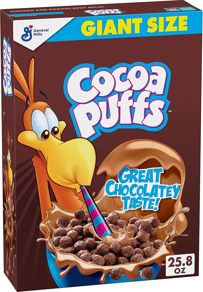 Cocoa Puffs, Chocolate Breakfast Cereal with Whole Grains, Giant Size, 25.8 oz | Amazon (US)