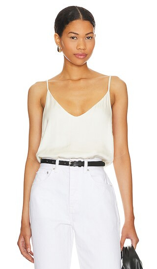 V Neck Cami in Ivory White | Revolve Clothing (Global)