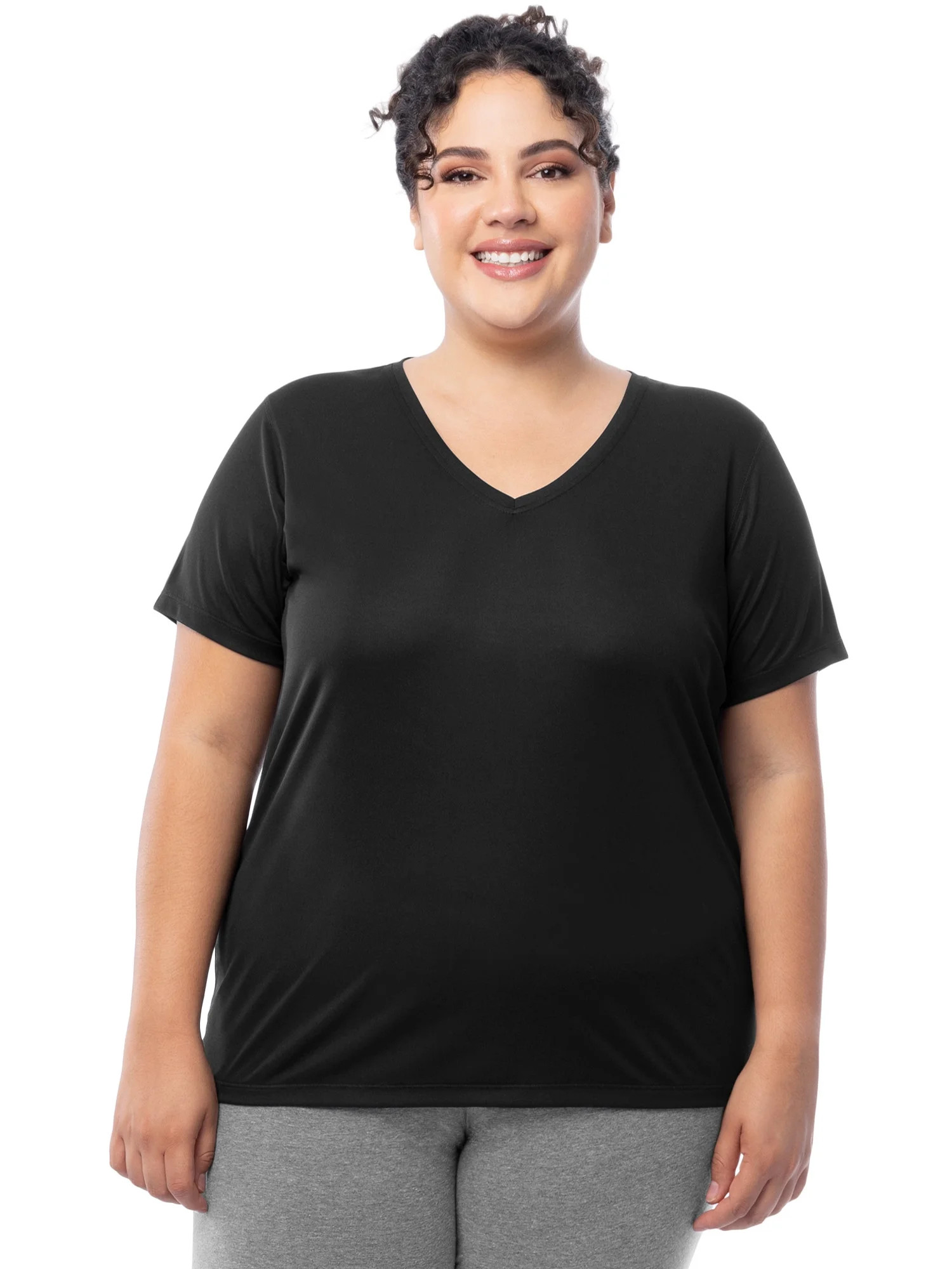 Athletic Works Women's and Women's Plus Core Active V-Neck T-Shirt, Sizes XS-4X | Walmart (US)