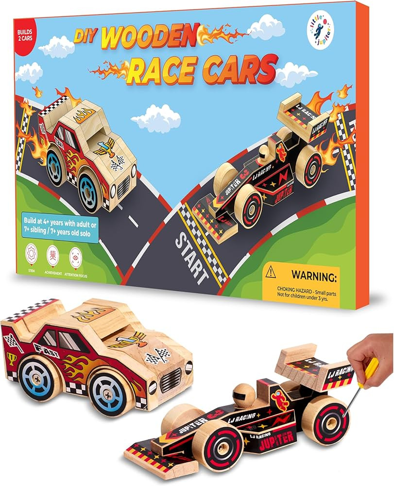 DIY Wooden Kits w/ Stickers - Kids Building Kit - Stem Building Toys - Wood Crafts for Kids - Woo... | Amazon (US)