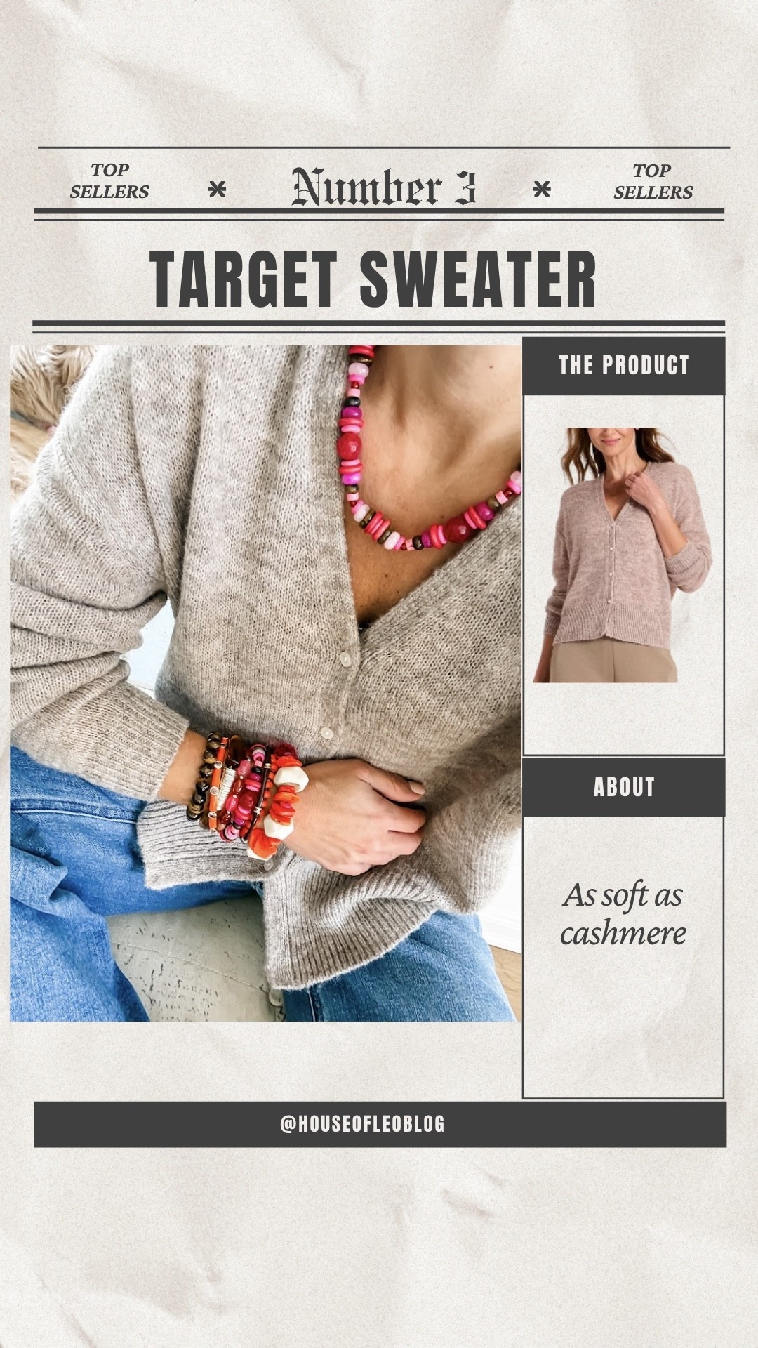 Small cardigan. Jewelry code HOUSEOFLEO20. Target fashion. Target style. Beaded necklace, beaded bracelets. Bracelet stack.

#LTKOver40