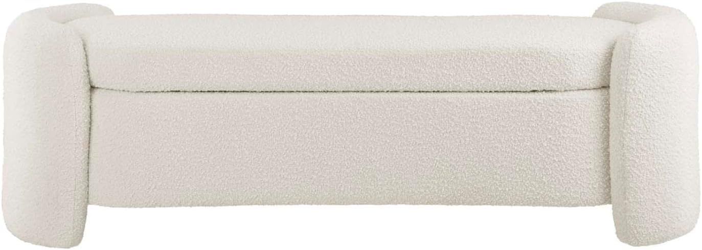 Modway Nebula Modern Style Wood and Boucle Upholstered Bench in Ivory | Amazon (US)