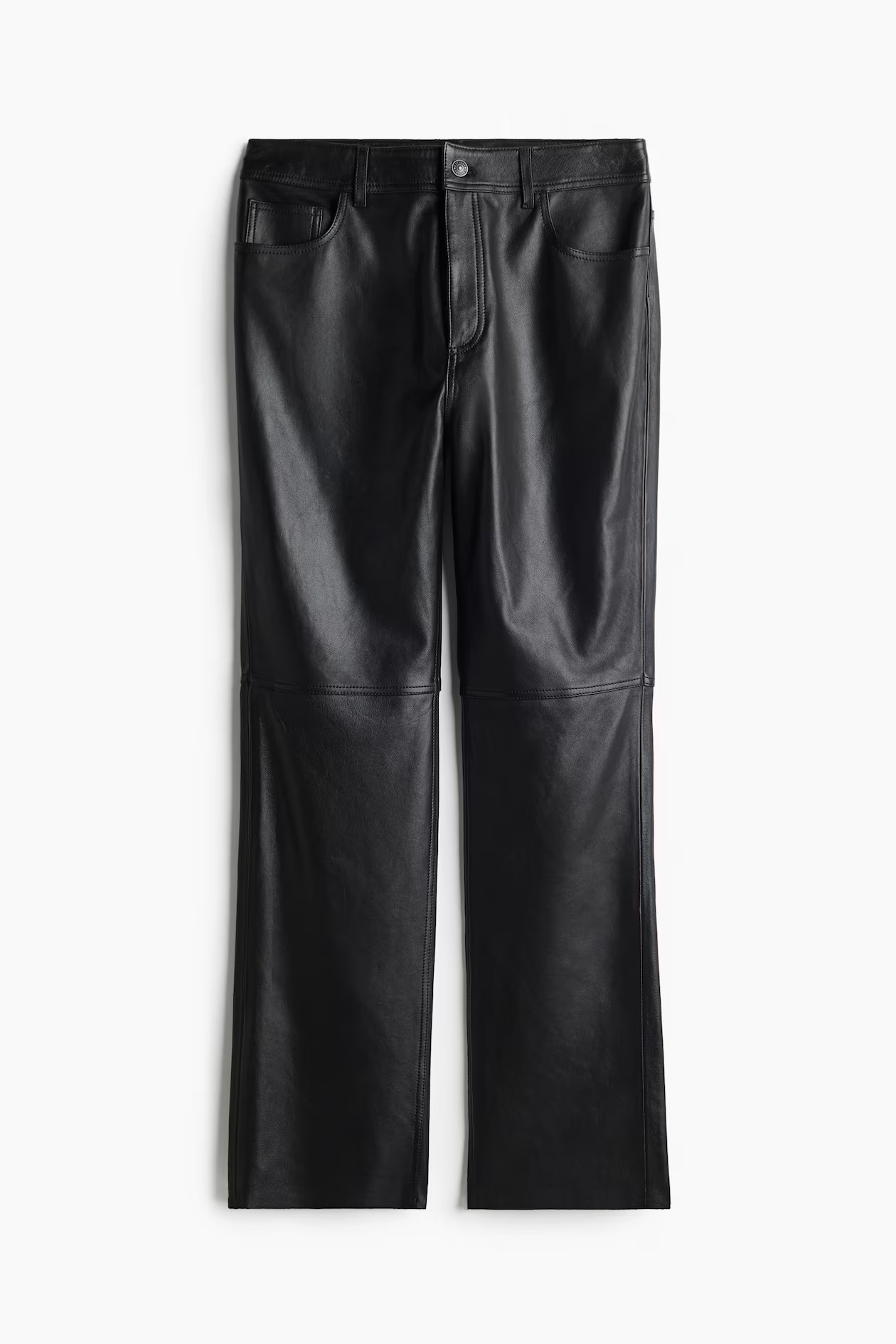 Ankle-length leather trousers - Black - Ladies | H&M GB | H&M (UK, MY, IN, SG, PH, TW, HK)