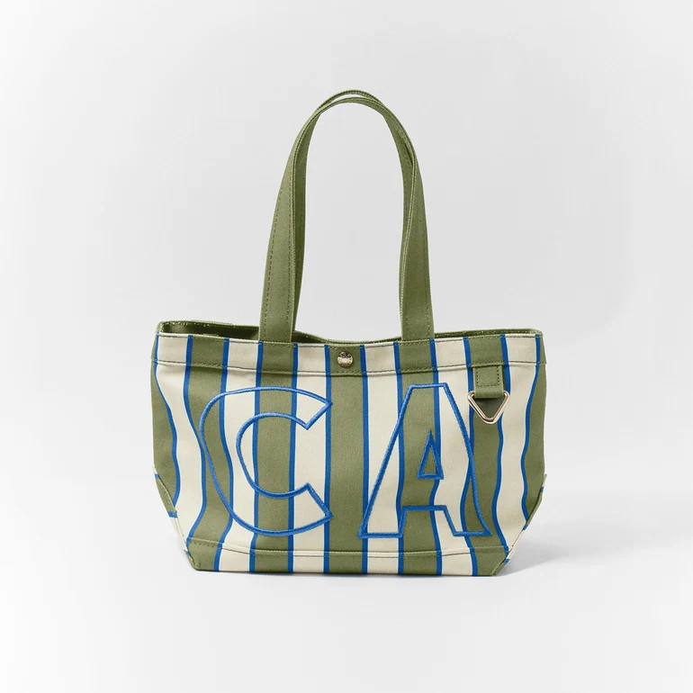 Striped Custom Alpha Tote - Forest | BaubleBar