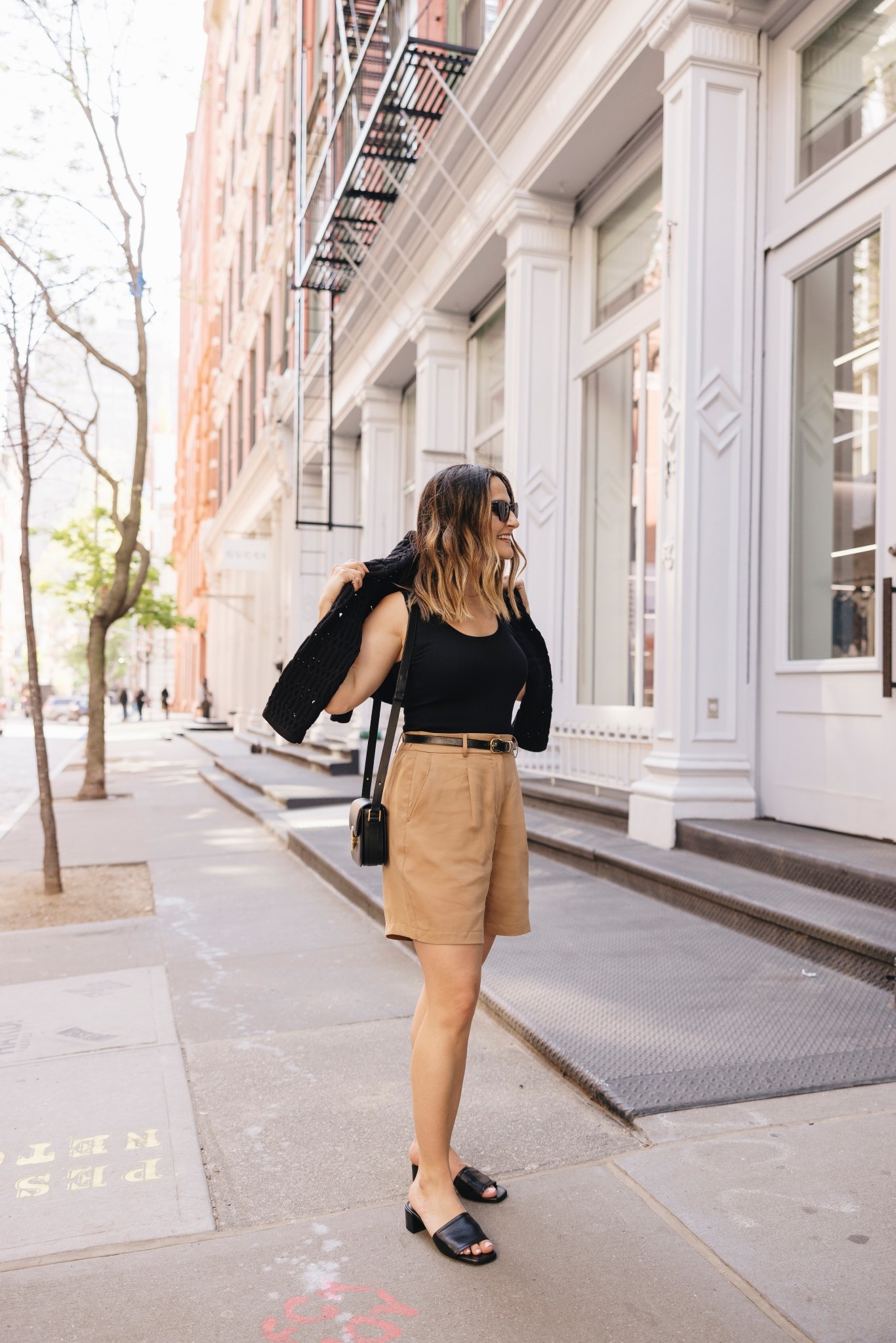 Classic tan and black outfit idea for summer! For cooler days or to add visual interest, add a knit sweater over your shoulders.

#LTKSeasonal #LTKStyleTip #LTKShoeCrush