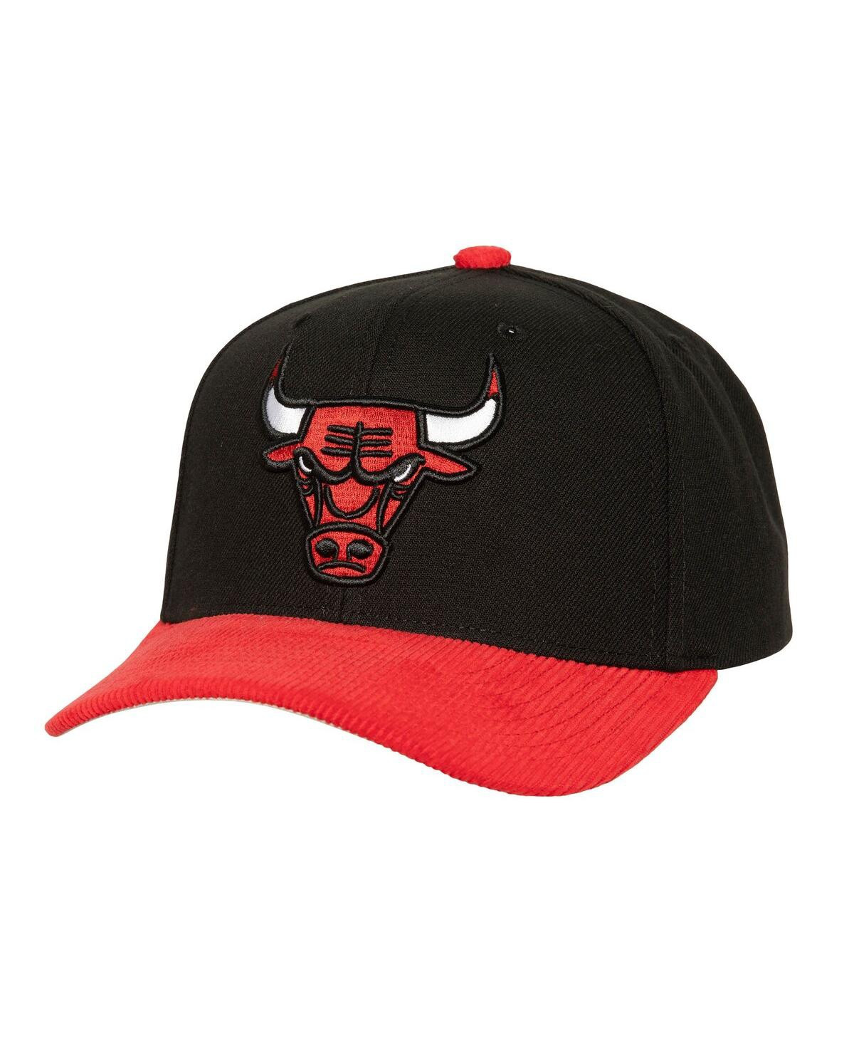 Men's Mitchell & Ness Black Distressed Chicago Bulls Corduroy Pro Crown Adjustable Hat - Black | Macy's