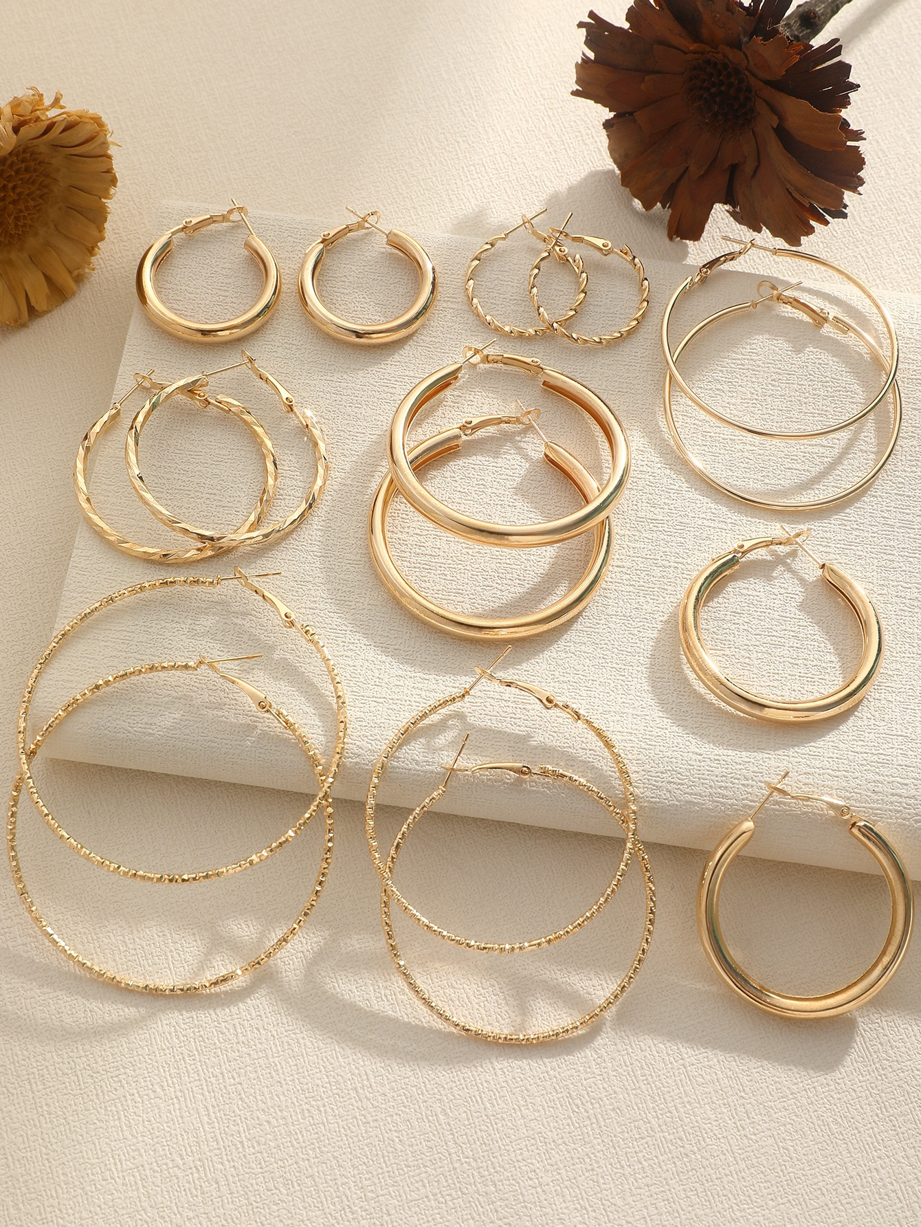 Exaggerated & Versatile Large Circle Earrings Metal Hoop Earrings, Fashionable Circle Earrings Se... | SHEIN