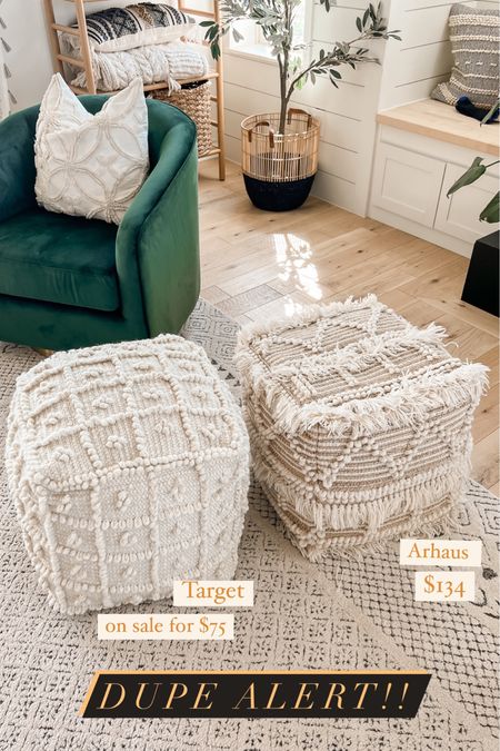 My Target poufs are on sale today, these are great dupe for the Arhaus poufs. Very similar look and texture! #targethome #dupe #livingroom 

#LTKunder100 #LTKsalealert #LTKhome
