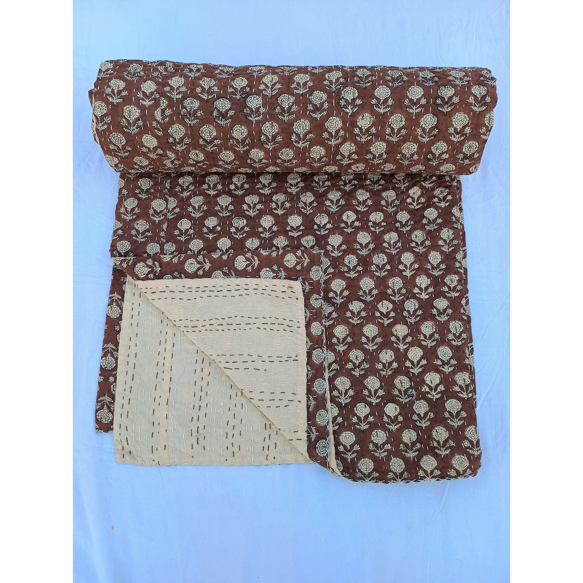 A And E Textiles House Floral Print Kantha Quilt, Twin, Queen, King Sizes | Walmart (US)