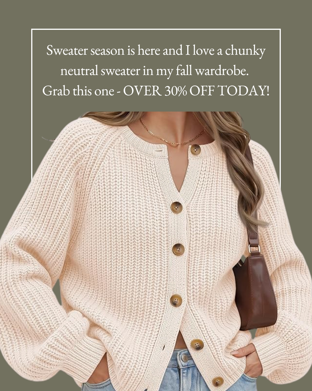 Sweater season is here and I love a chunky neutral sweater in my fall wardrobe. Grab this one, over 30% off today for the Amazon Early Prime Deals! So cozy with jeans and comes in lots of colors. 

 #amazonprimedeals #earlyprimedeals #primeday #amazondeals #cardigan #chunkyknit #sweaterweather #fallsweater #fallfashion #falloutfit #cozystyle #neutralstyle #amazonfashion #salealert #founditonamazon #LTKSaleAlert