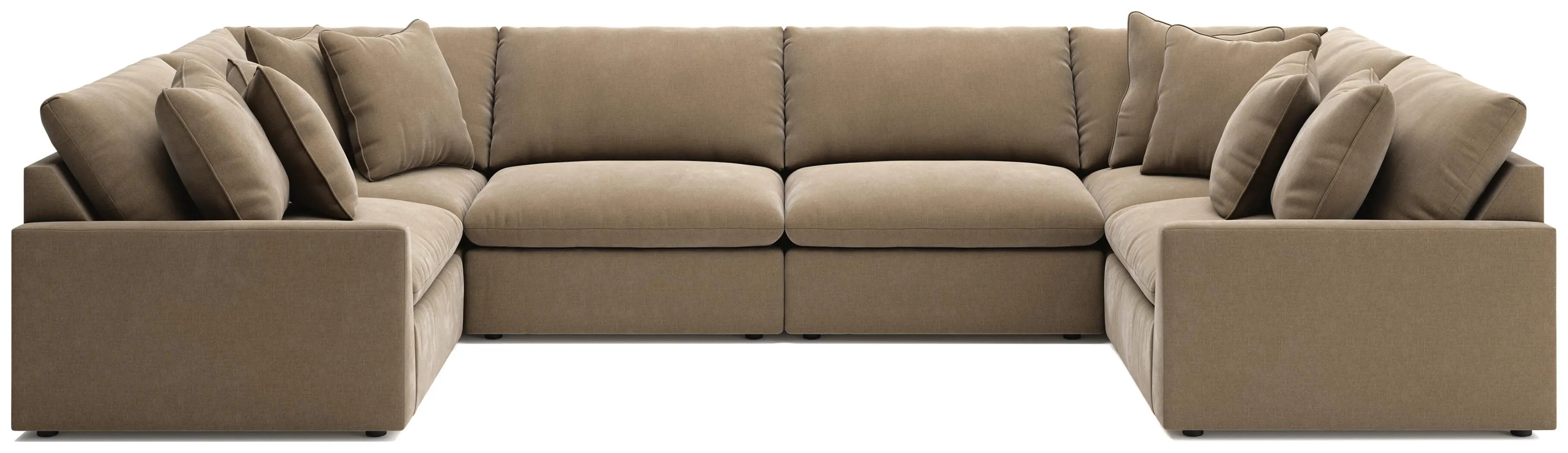 Ashley Luxe Whitehaven Velvet 6-Piece Modular U-Shaped Sectional, Sable | Ashley