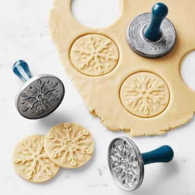 Nordic Ware Cast Aluminum Holiday Snowflake Cookie Stamps, Set of 3 | Williams-Sonoma