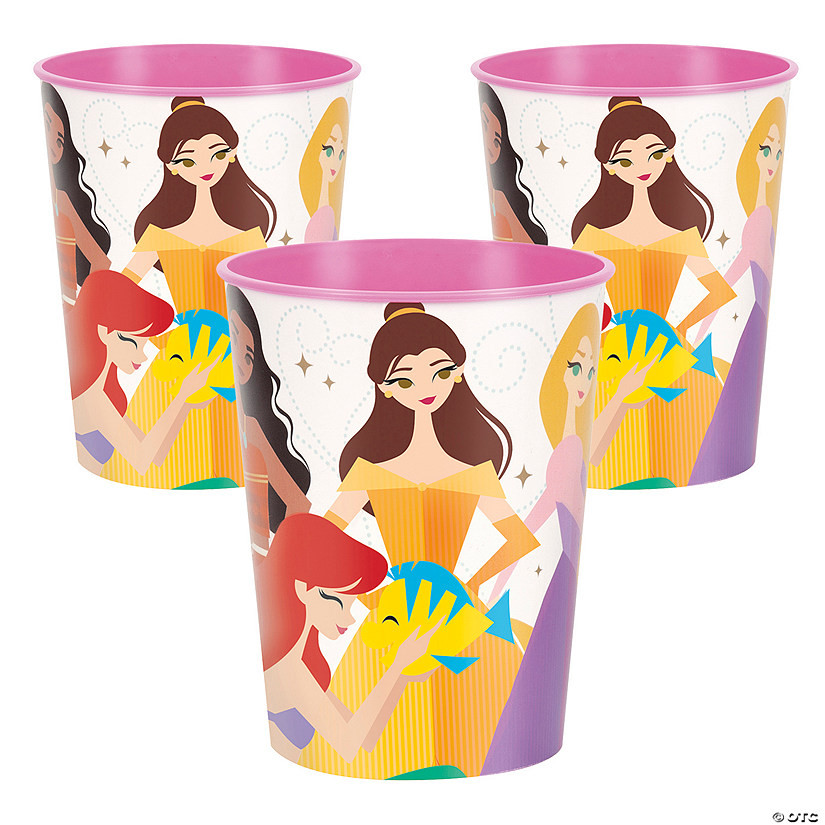 Disney Princess Belle, Ariel, Moana & Sleeping Beauty Plastic Cup | Oriental Trading Company