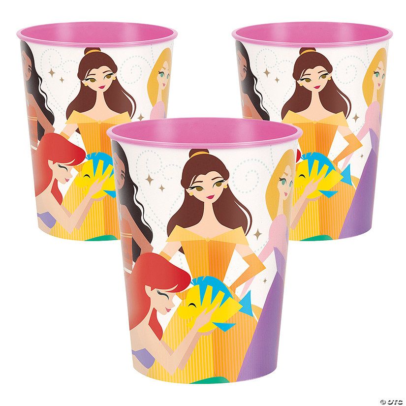 Disney Princess Belle, Ariel, Moana & Sleeping Beauty Plastic Cup | Oriental Trading Company