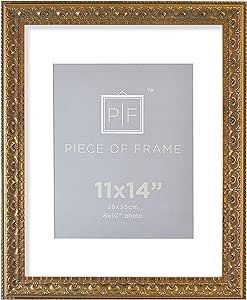 Golden State Art, 11x14 Ornate Finish Photo Frame with White Mat for 8x10 Picture & Real Glass, C... | Amazon (US)