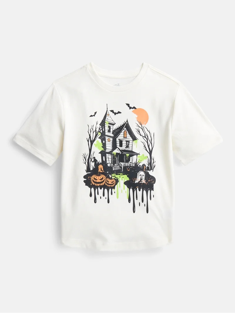 Halloween Boys Graphic Tee with Short Sleeves from Way to Celebrate, Sizes 4-18 & Husky | Walmart (US)