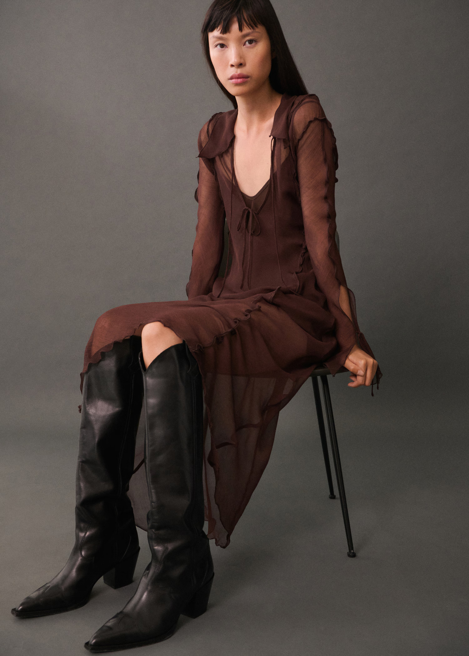 Cowboy leather boots - Woman | MANGO USA | MANGO (US)