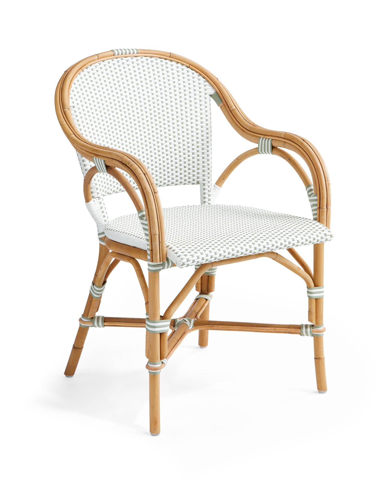 Riviera Rattan Dining Chair - Sage | Serena and Lily