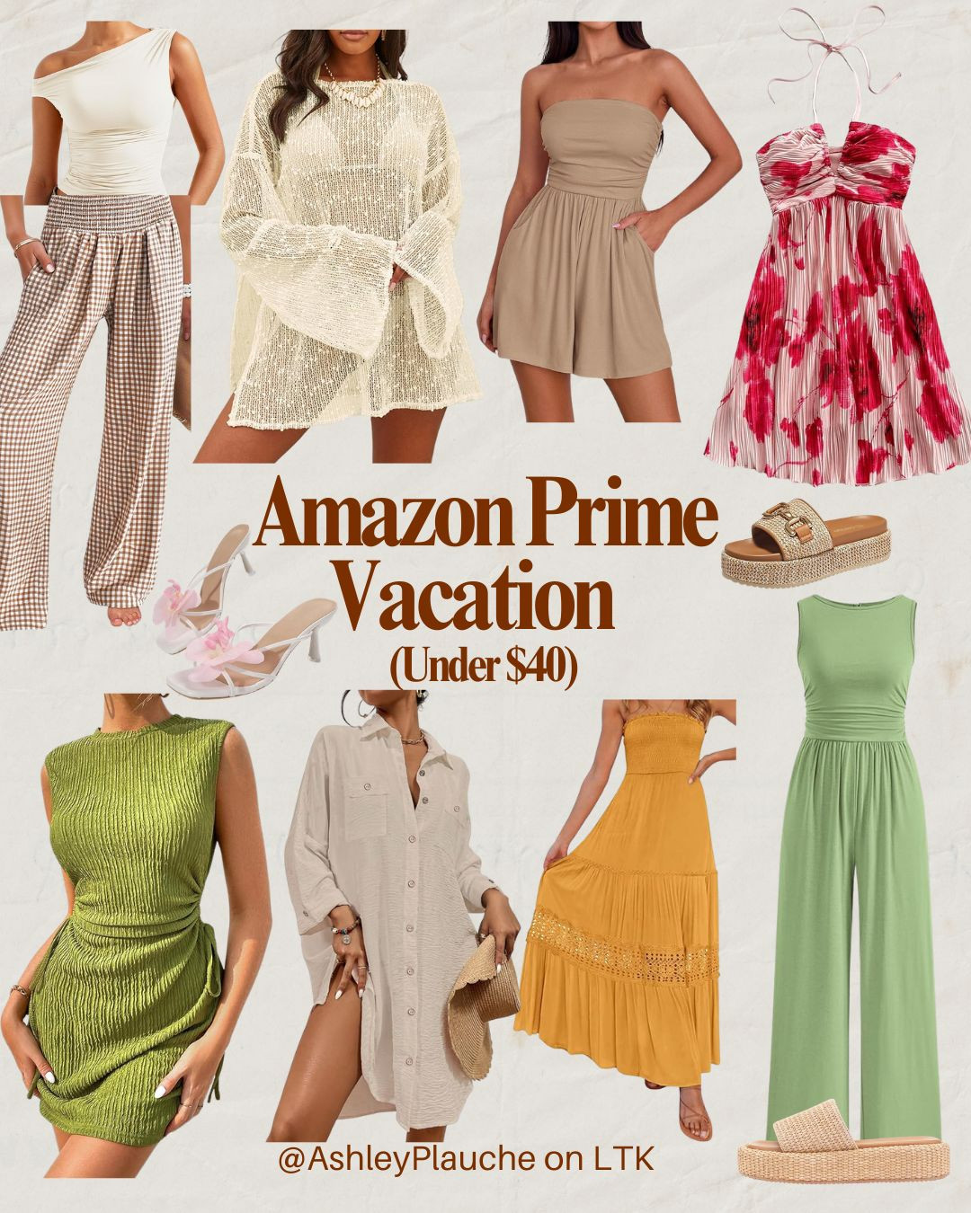 Vacation outfits! If you are going to a warm destination, here are some Amazon prime deals all for less than $40! It includes shirts, pants, dresses, rompers, sundresses, and swimsuit cover ups with flats and heels!  

 #LTKSeasonal #LTKBeauty #LTKTravel