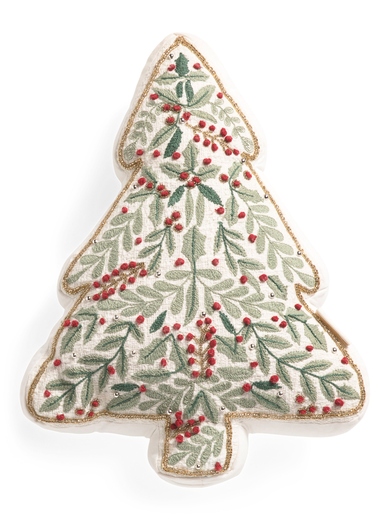 13X18 Embroidered Christmas Tree Shaped Pillow | TJ Maxx
