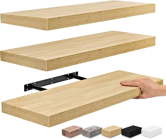 Sorbus Floating Shelves for Wall - 24" Bathroom Shelves, Wall Decor for Bedroom, Kitchen, Living ... | Amazon (US)