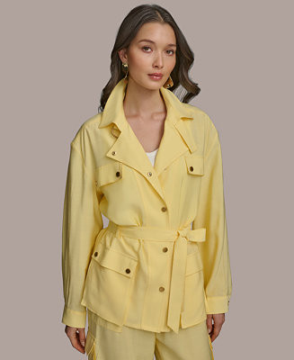 Donna Karan New York Women's Belted Utility Jacket - Macy's | Macy's