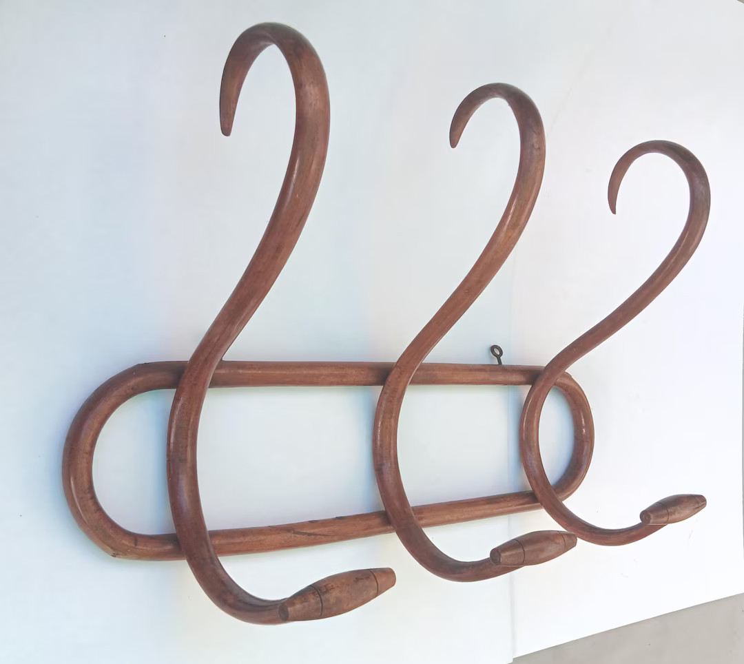 Vintage Bentwood Wall Coat Rack Thonet Style - Etsy | Etsy (US)