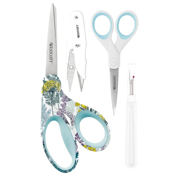 Westcott Fashion Set, Stainless Steel, for Sewing, White/Blue, 4 Piece - Walmart.com | Walmart (US)