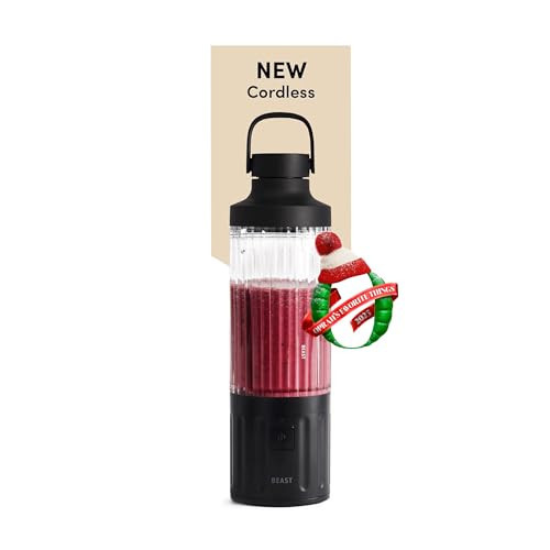 Beast GO Cordless, Premium Portable Blender for Shakes & Smoothies, 22oz Blending Vessel, Blends Ice & Frozen Fruit, Rechargeable USB-C Battery, Drinking Lid and Straw System (Carbon Black) | Amazon (US)