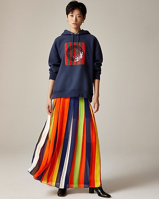 Christopher John Rogers X J.Crew heritage fleece hoodie with sequins | J. Crew US