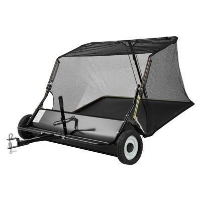 VEVOR Tow Behind Lawn Sweeper, 48 in Pull Behind Yard Sweeper, 26 cu. ft Hopper Bag Capacity, Leaf & Grass Collector with Dumping Rope, Black | Target