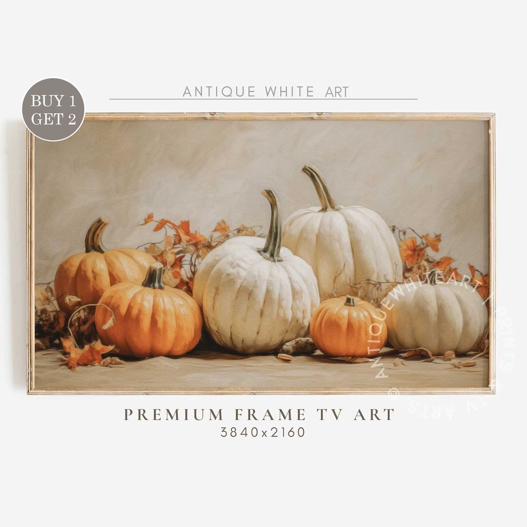 Samsung Frame TV Art Pumpkin Painting Instant Download Fall - Etsy | Etsy (US)