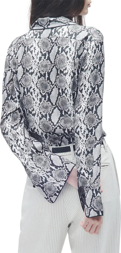 Aurora Snakeskin Print Silk Blend Button-Up Shirt | Nordstrom Rack