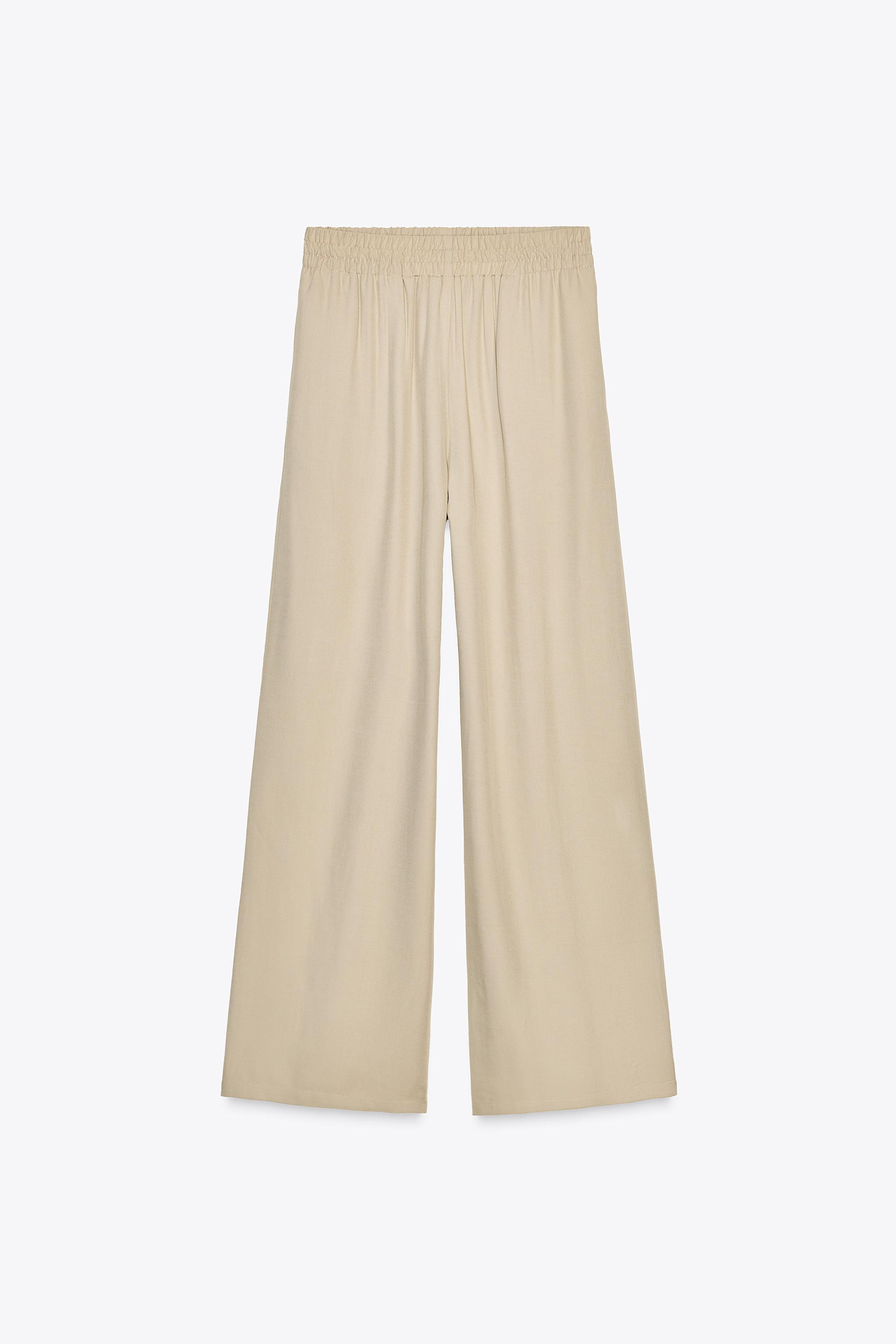 WIDE-LEG TROUSERS WITH ELASTIC WAISTBAND | Zara UK