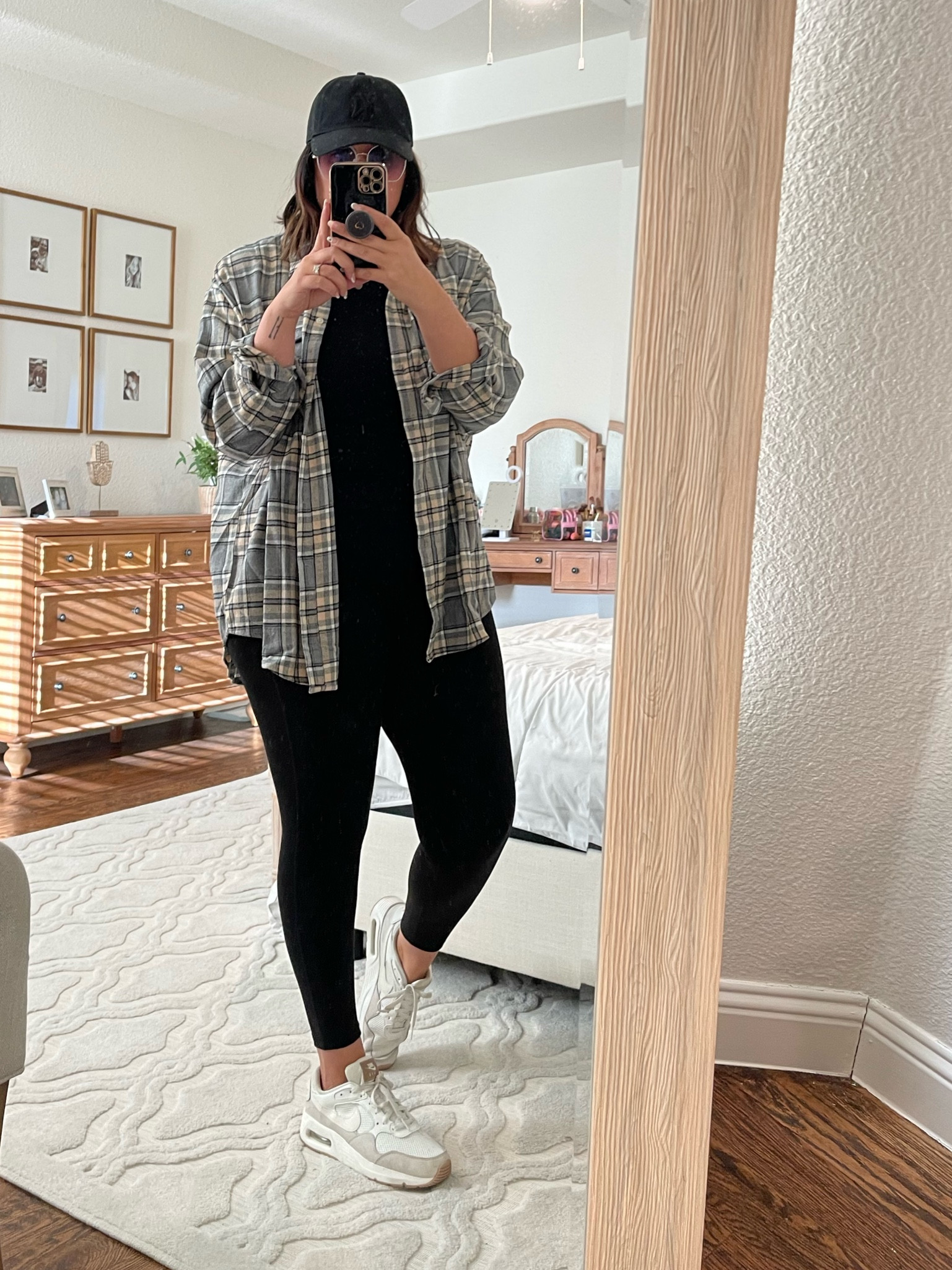 Old navy oversized flannel. I ordered a xl talk to make sure it covered my booty! 
Fall outfit, travel outfit, flannel and leggings, plaid, sneakers, golden goose 

#LTKSeasonal #LTKsalealert #LTKcurves