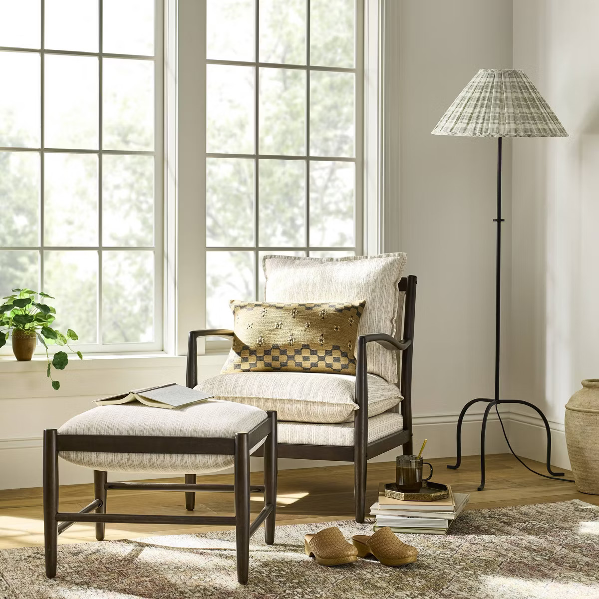 Wood Frame Pillow Top Ottoman Cream - Threshold™ with Studio McGee | Target