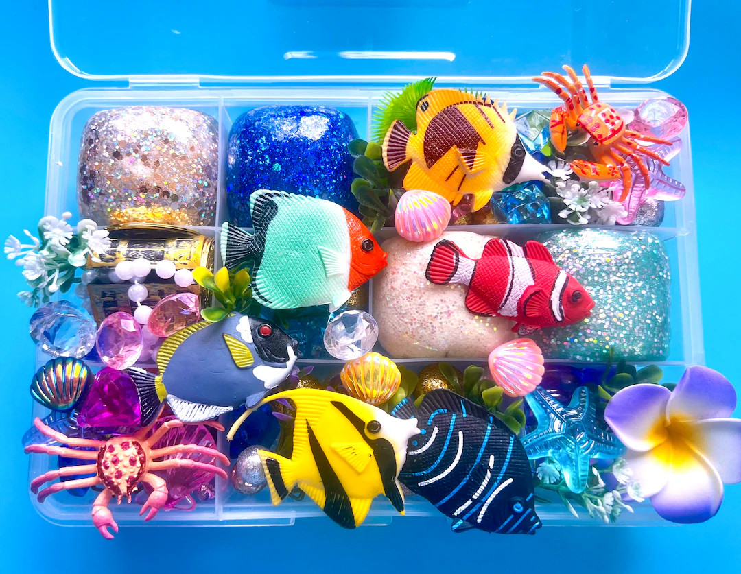 Under the Sea Play Dough Kit, Ocean Playdough Kit, Kids Gift, Ocean Birthday Party,sensory Kit, P... | Etsy (US)