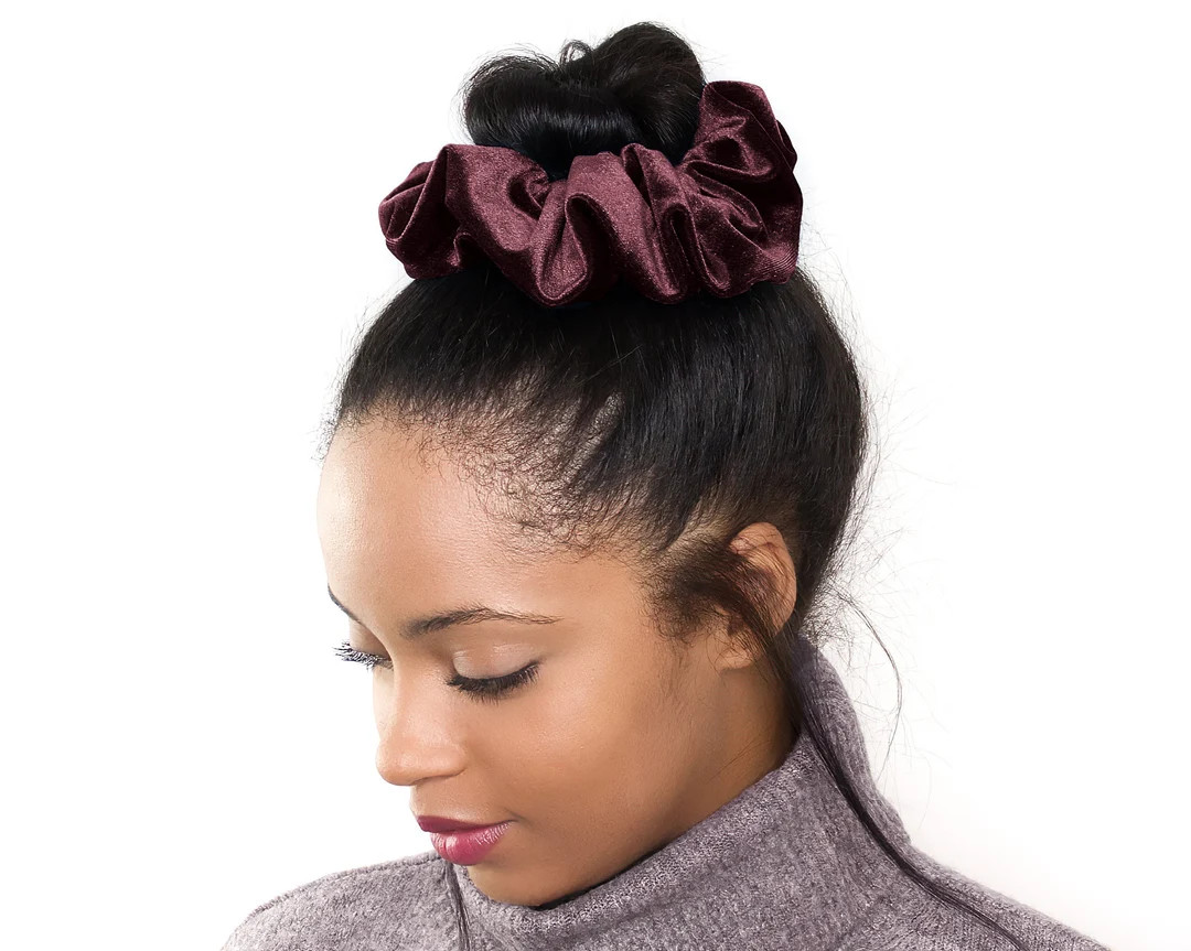 Bordeaux Velvet Scrunchie Large Organic Eco Elastic - Etsy | Etsy (US)