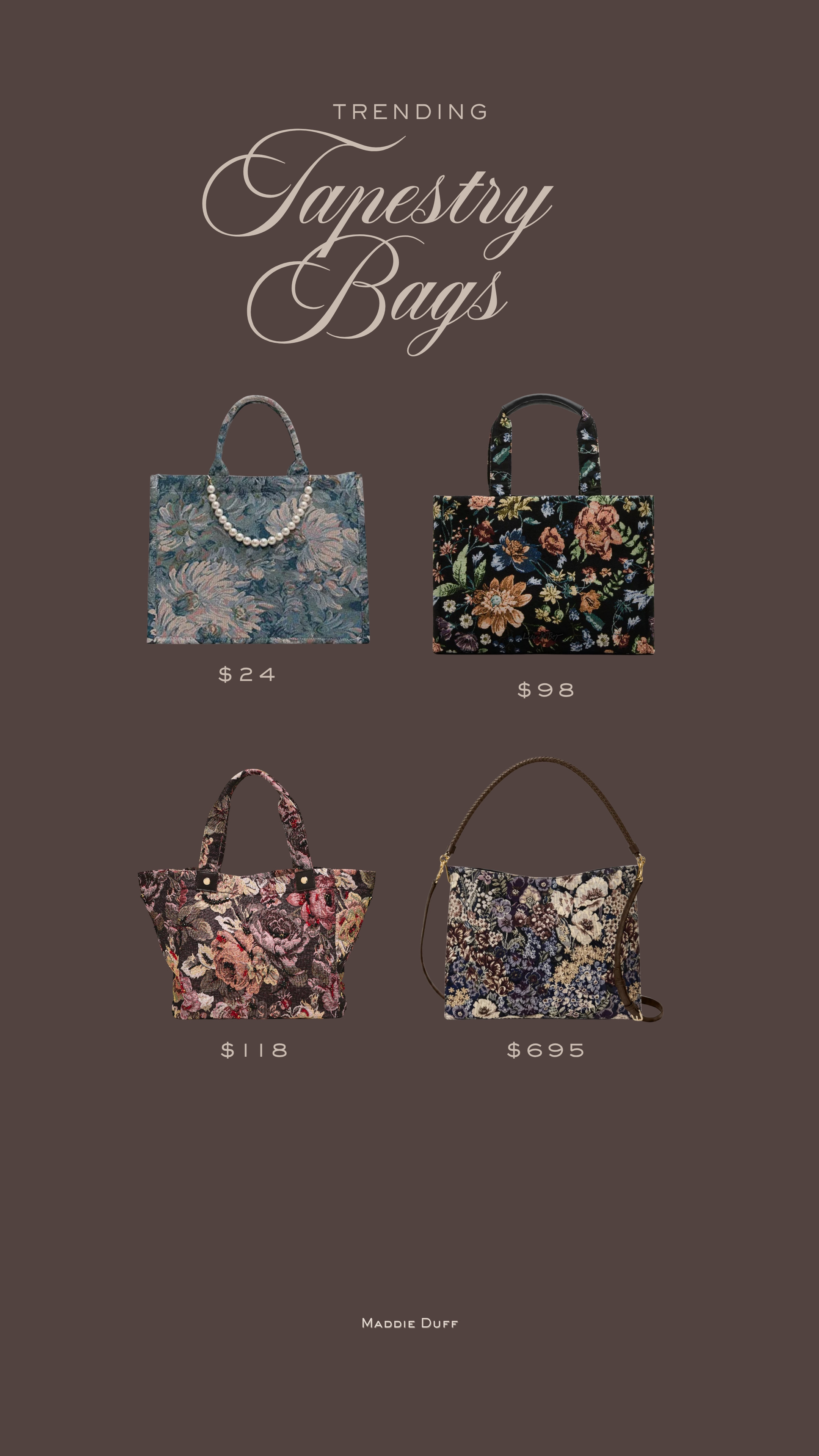 Tapestry bags are trending for fall and so cute!

fall outfits, fall trends, tapestry trend, fall bags, trending accessories for fall 

 #LTKootd #LTKSeasonal