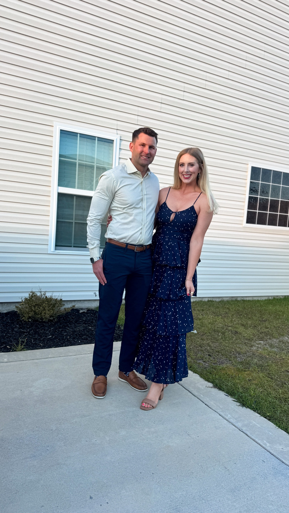 Navy polka dot dress, wedding guest dress 

#LTKWedding #LTKootd